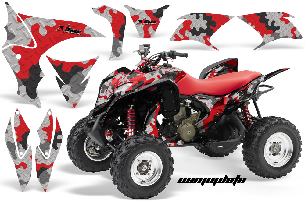 Honda TRX 700 Graphics Camoplate RED